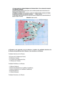 Las unidades litológicas de la Península Ibérica.