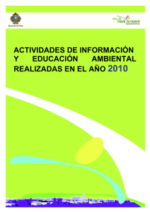 Activitats educació ambiental realitzades 2010