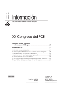 XX Congreso del PCE abordará el debate de sus tesis