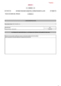 ANEXO I  INFORME FINANCIERO SEMESTRAL CORRESPONDIENTE AL AÑO