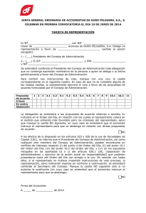 JUNTA GENERAL ORDINARIA DE ACCIONISTAS DE DURO FELGUERA, S.A., A