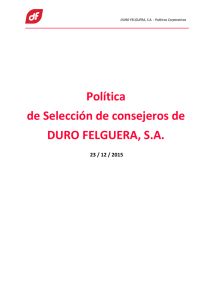 Política de Selección de consejeros de DURO FELGUERA, S.A.