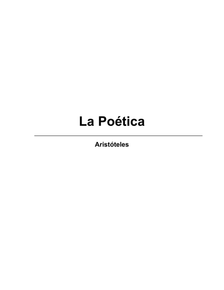 Aristóteles - Poética