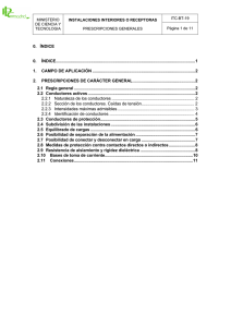 ITC-BT-19 Prescripciones generales de las instalaciones interiores o receptoras