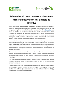 Fehractiva, el canal para comunicarse de manera efectiva con los clientes de HORECA