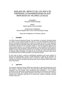 Análisis del impacto de los ADR de empresas latinoamericanas en sus mercados de valores locales