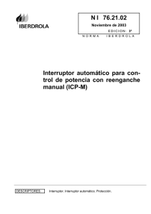 Interruptor Automático para Control de Potencia con Reenganche Manual (ICP-M)