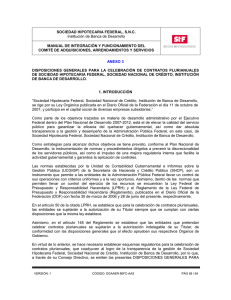 Disposiciones Generales para la Celebración de Contratos Plurianuales de SHF