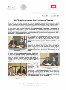 Boletín de prensa: SHF impulsa acciones de vivienda para Tlaxcala