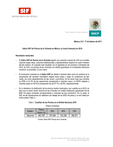 Índice SHF de  Precios de la Vivienda en México: resultados del cuarto trimestre de 20 10