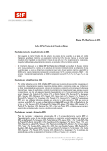 Índice SHF de  Precios de la Vivienda en México: resultados del cuarto trimestre de 2009