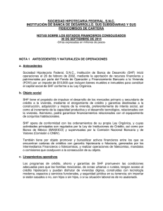 SOCIEDAD HIPOTECARIA FEDERAL, S.N.C. FIDEICOMISOS DE CARTERA