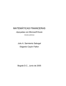Matemáticas financieras apoyadas con Microsoft Excel
