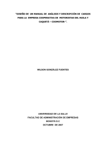 Diseño de un manual de análisis y descripción de cargos para una empresa de transportes