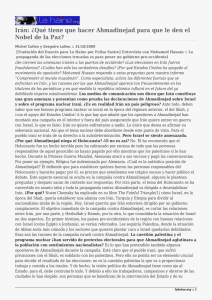 Irán: ¿Qué tiene que hacer Ahmadinejad para que le den... Nobel de la Paz?