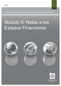 Módulo 8: Notas a los Estados Financieros  2009