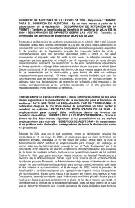 BENEFICIO DE AUDITORIA DE LA LEY 633 DE 2000 -... PARA  EL  BENEFICIO  DE  AUDITORIA  -...