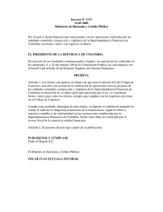 Decreto Nº 1713 14-05-2009 Ministerio de Hacienda y Crédito Público