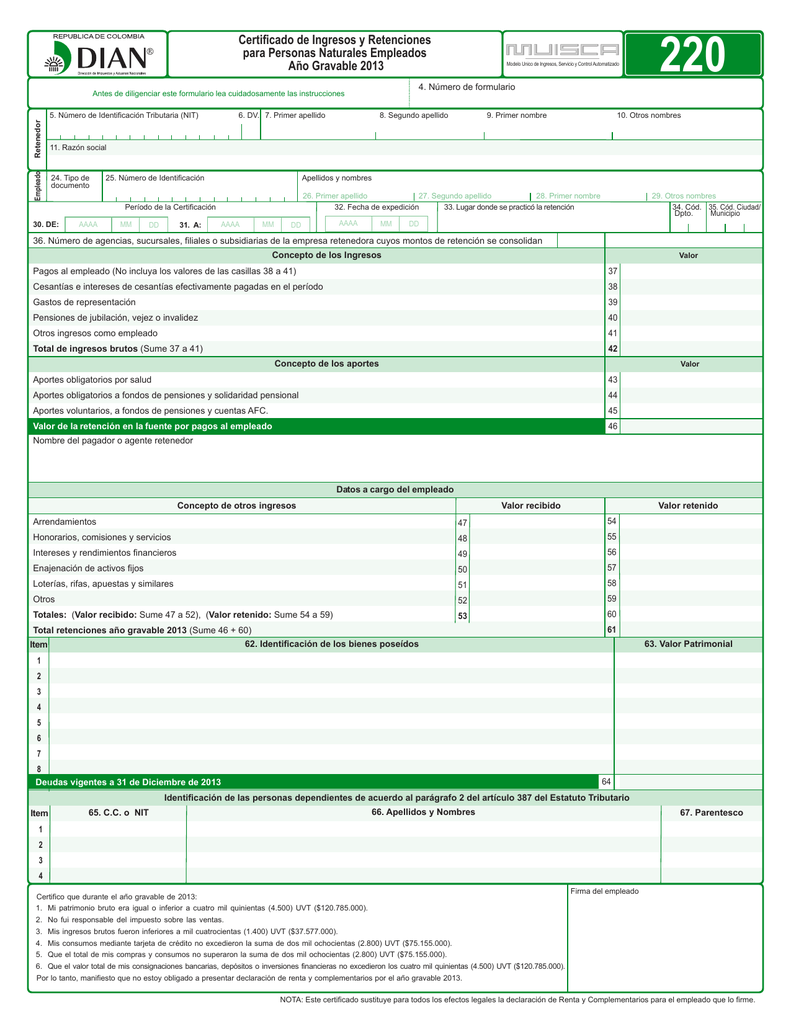 Descargar Formulario 220