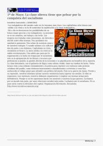 1º de Mayo: La clase obrera tiene que pelear por... conquista del socialismo