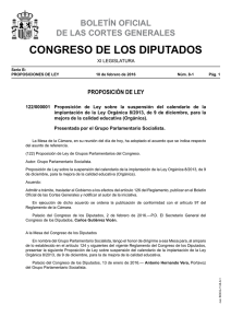 CONGRESO DE LOS DIPUTADOS BOLETÍN OFICIAL DE LAS CORTES GENERALES PROPOSICIÓN DE LEY