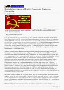 Hacia la tercera asamblea del Espacio de Encuentro Comunista