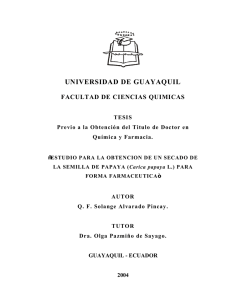 UNIVERSIDAD DE GUAYAQUIL FACULTAD DE CIENCIAS QUIMICAS