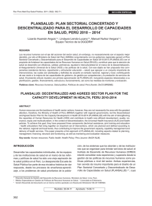 Plansalud: plan sectorial concertado y descentralizado para el desarrollo de capacidades en salud, Perú 2010 – 2014