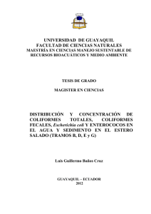 Distribución y concentración de coliformes totales, colifromes fecales Echerichia coli.. Parte 1.pdf