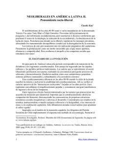 NEOLIBERALES EN AMÉRICA LATINA II. Pensamiento socio-liberal