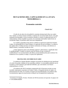 MUTACIONES DEL CAPITALISMO EN LA ETAPA NEOLIBERAL I. Economías centrales