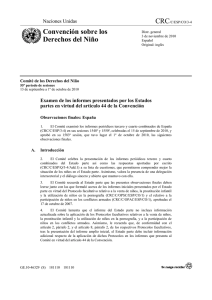 Informe periódico ONU sobre el Estado Español. Observaciones finales, 2010.