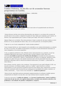 Unid@s Podemos, un bla-bla car de acumular fuerzas progresistas en Castilla.