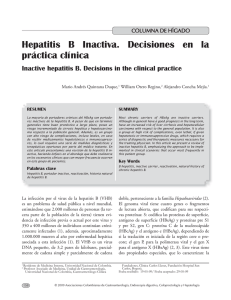 Hepatitis B inactiva. Decisiones en la pr ctica cl nica