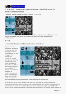 [Cat/Cast] Las remunicipalizaciones y los límites de la política institucional