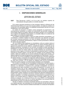 BOLETÍN OFICIAL DEL ESTADO JEFATURA DEL ESTADO I.  DISPOSICIONES GENERALES 5337