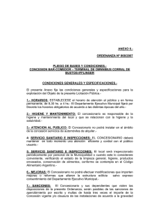 ANEXO II.-  ORDENANZA Nº 868/2007 PLIEGO DE BASES Y CONDICIONES.-