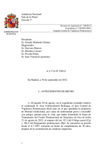 Puede leer aquí el Auto 359/12 por el que la AN concede la libertad a Uribetxeberria Bolinaga