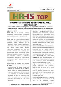 Ficha tecnica - HR-15 TOP