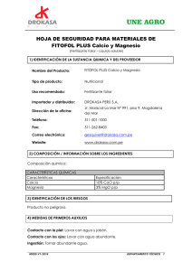 MSDS - FITOFOL-PLUS Calcio y Magnesio