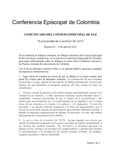 Conferencia Episcopal de Colombia COMUNICADO DEL CONSEJO EPISCOPAL DE PAZ