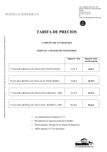 Tarifa precios-Navidad 2012-Bodegas Riberalta