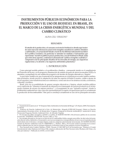 Celi Frugoni Instrumentos publicos economicos para la produccion y el uso de biodisel en Brasil, en el marco de la crisis energetica mundial y del cambio climatico