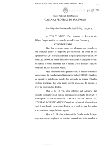 Beneficiario - Pintos, José Exequiel sobre habeas corpus
