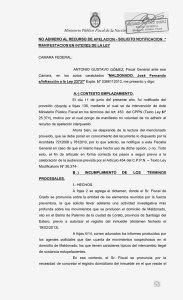 No adhiero recurso de apelación, Maldonado , José Fernando sobre infracciona la ley 23737