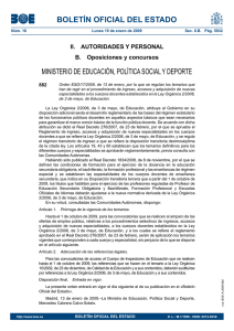 BOLETÍN OFICIAL DEL ESTADO MINISTERIO DE EDUCACIÓN, POLÍTICA SOCIAL Y DEPORTE