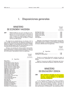 I.    Disposiciones generales MINISTERIO DE ECONOMÍA Y HACIENDA 237