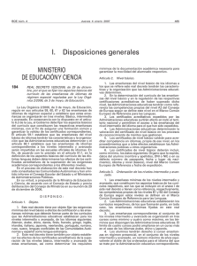 I.    Disposiciones generales MINISTERIO DE EDUCACIÓN Y CIENCIA