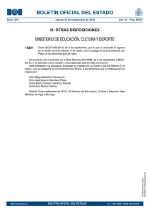 BOLETÍN OFICIAL DEL ESTADO MINISTERIO DE EDUCACIÓN, CULTURA Y DEPORTE 10291