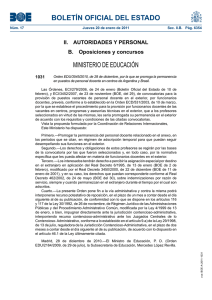 BOLETÍN OFICIAL DEL ESTADO MINISTERIO DE EDUCACIÓN II.  AUTORIDADES Y PERSONAL